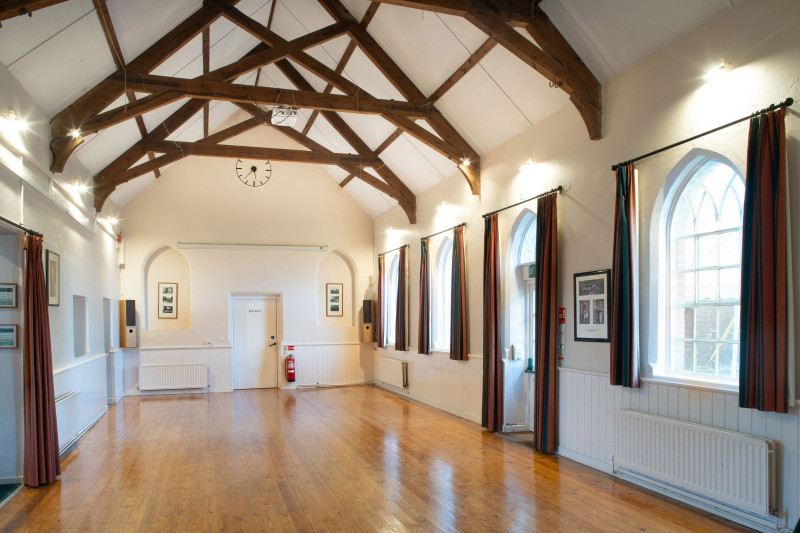 Main Hall, with access to patio on the right hand side