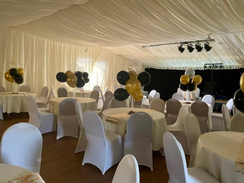 Hall with drapes
