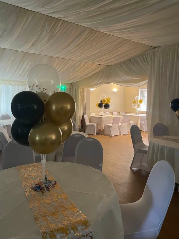 Hall with drapes
