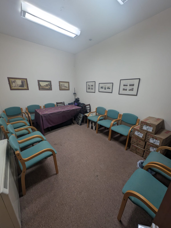 Committee Room, can be arranged to suit with large table and chairs as required.