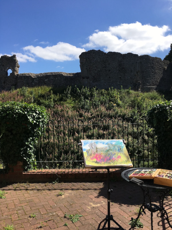 View of the castle from the hall
