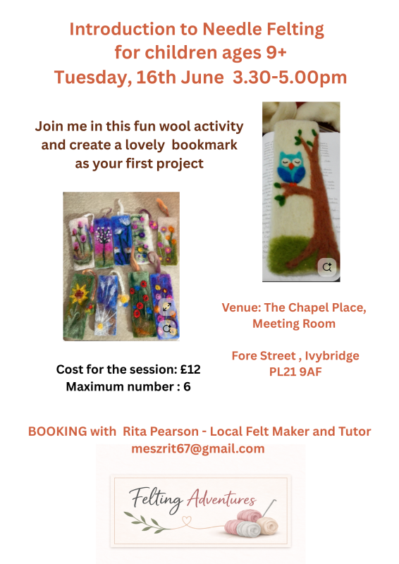 June 16th 3.30-5 9+ Felting Adventures
