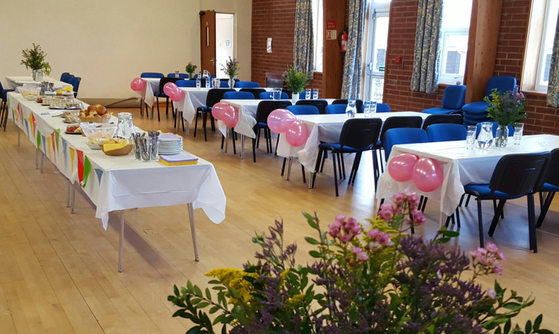 The Hall ready for a lunch party