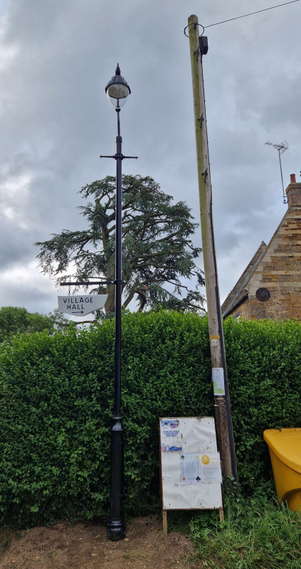 Sign post at the end of the driveway