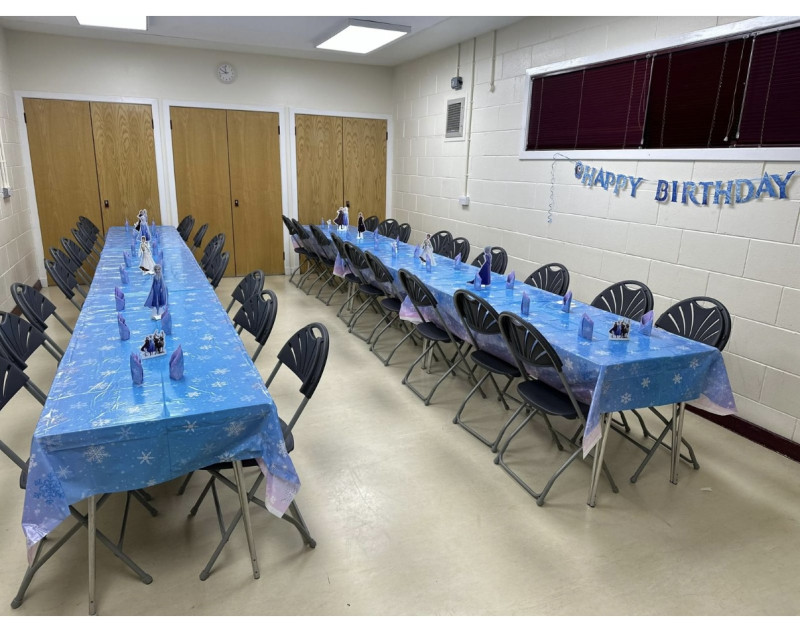 small hall set up for kids buffet