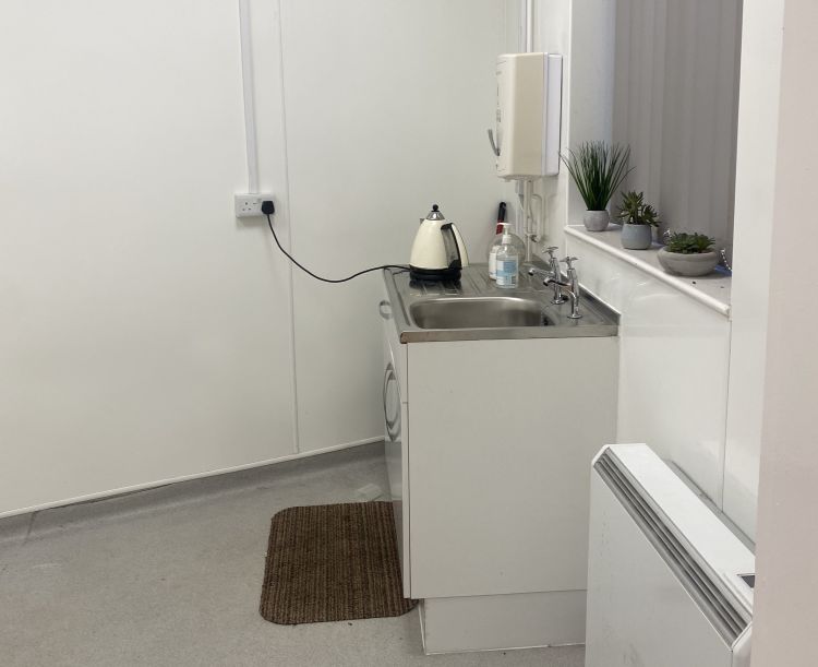 Small Kitchen, sink, with h/c water