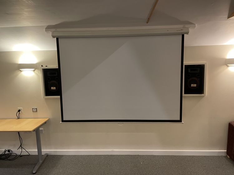Upstairs room- Projector screen