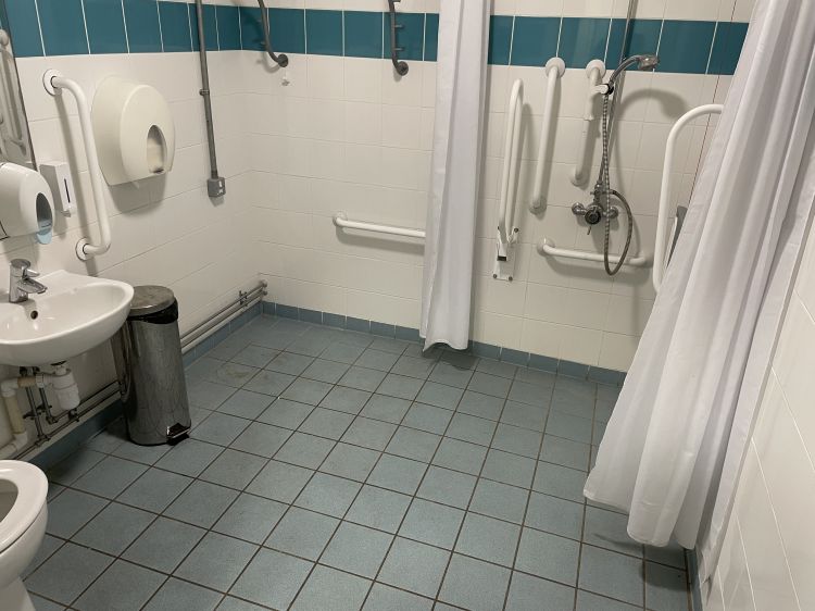 Wheelchair accessible toilet