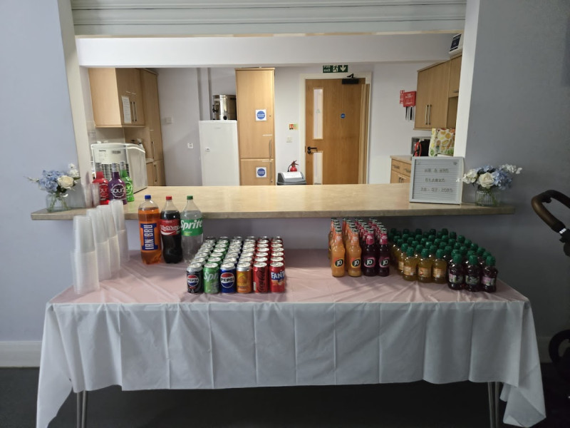 The bar and kitchen for a wedding