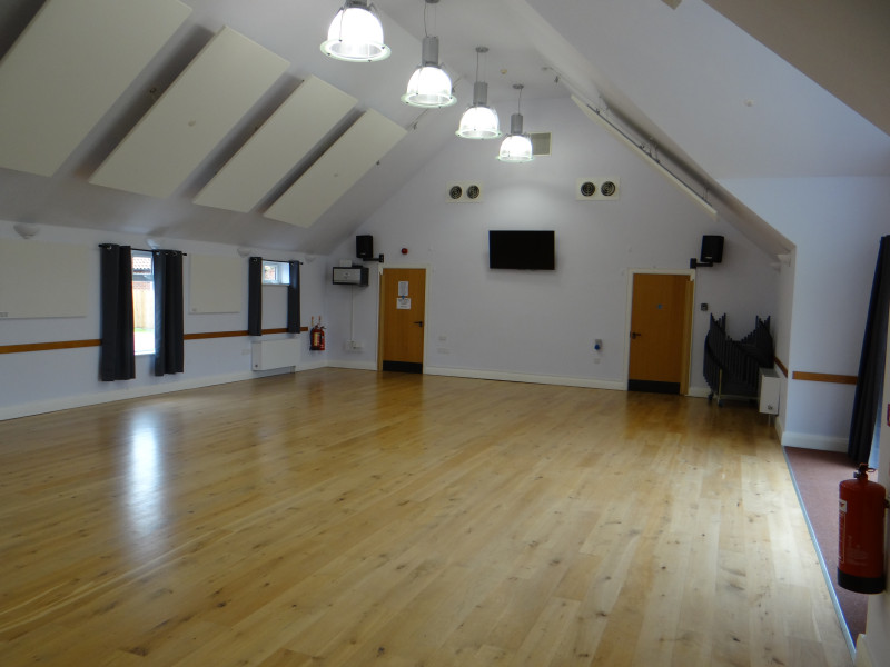 Main Hall showing the store room doors