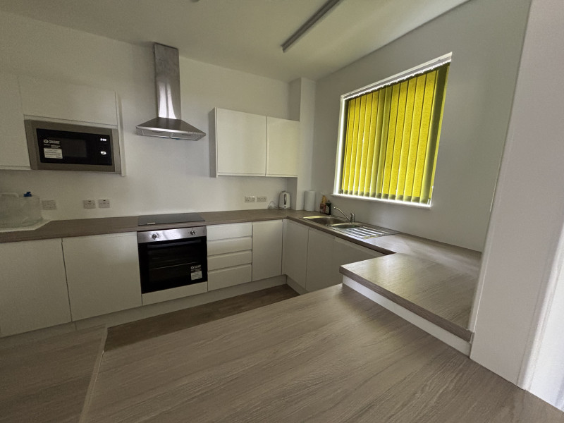Kitchen with large range of appliances