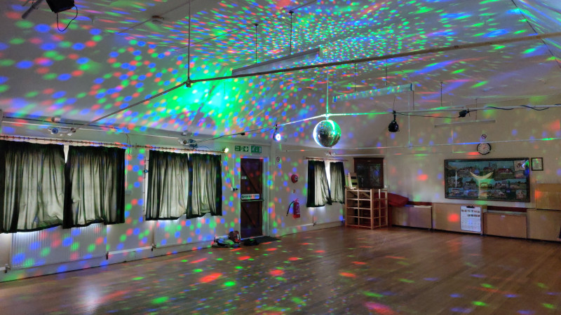 Main hall in disco mode
