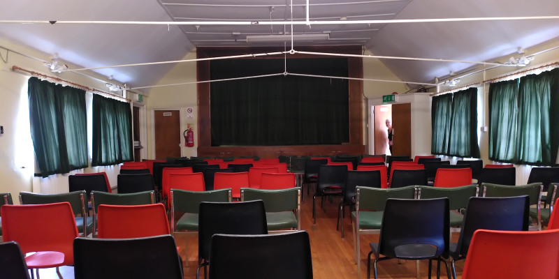 Main hall set up for a performance