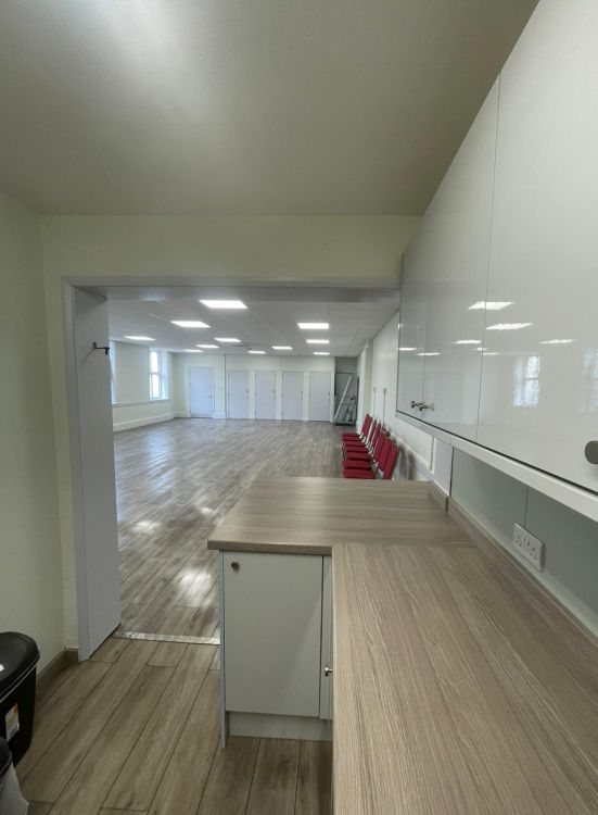 Main hall view from the kitchen