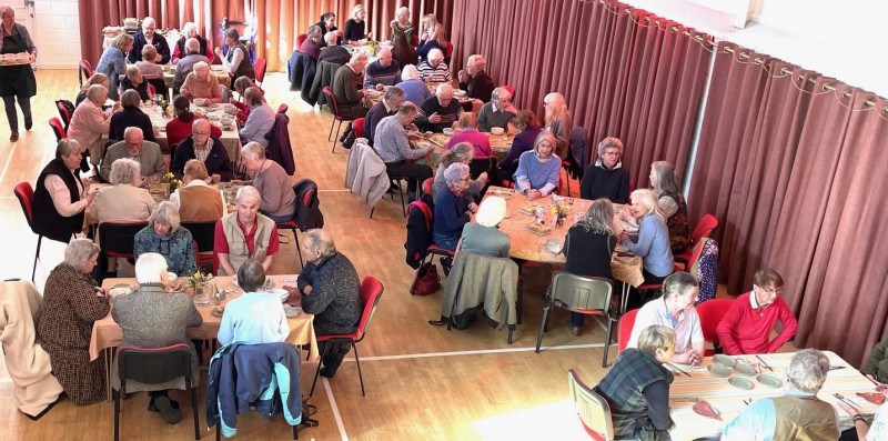 Hall Set up for a Lunch Club