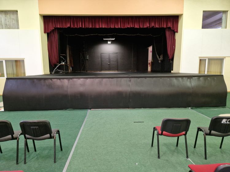 stage set up in the main Hall