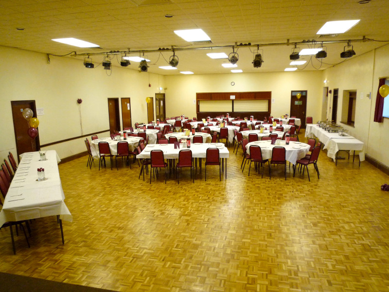 Main Hall - capacity 200, max 180 seated