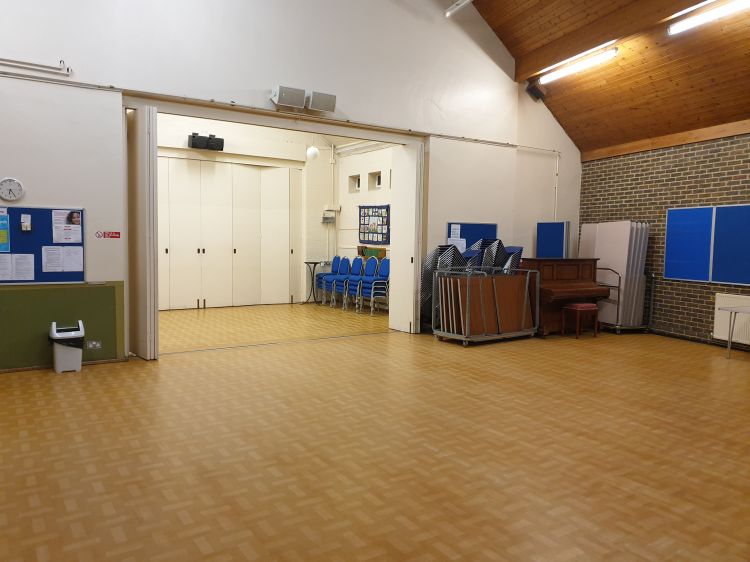 Main Hall with doors pulled back to small hall
