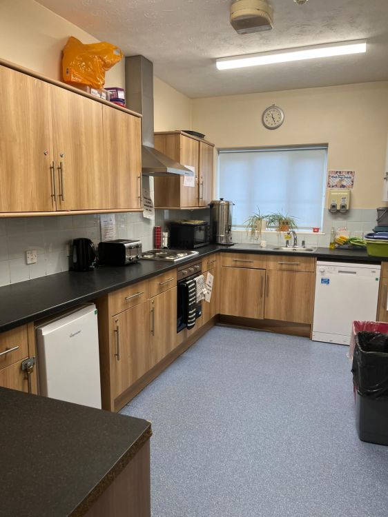 Kitchen with large range of appliances