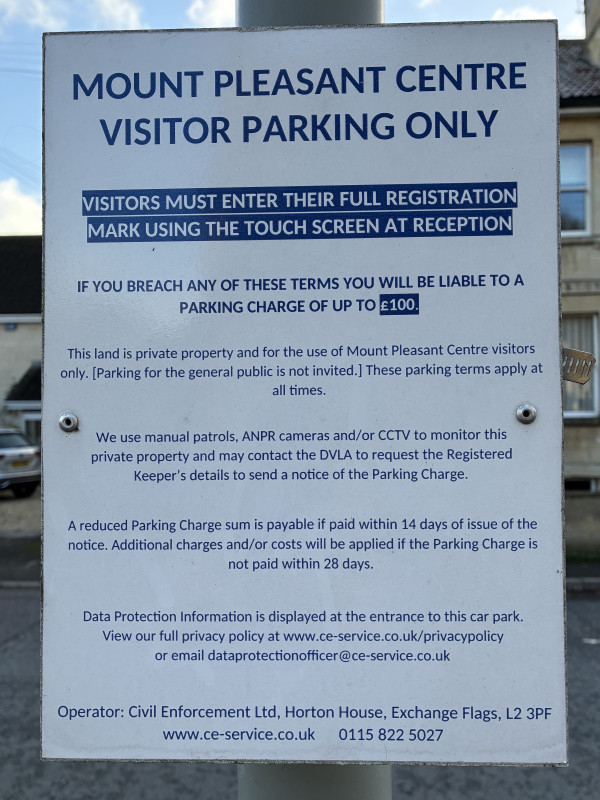 ANPR Parking Notice
