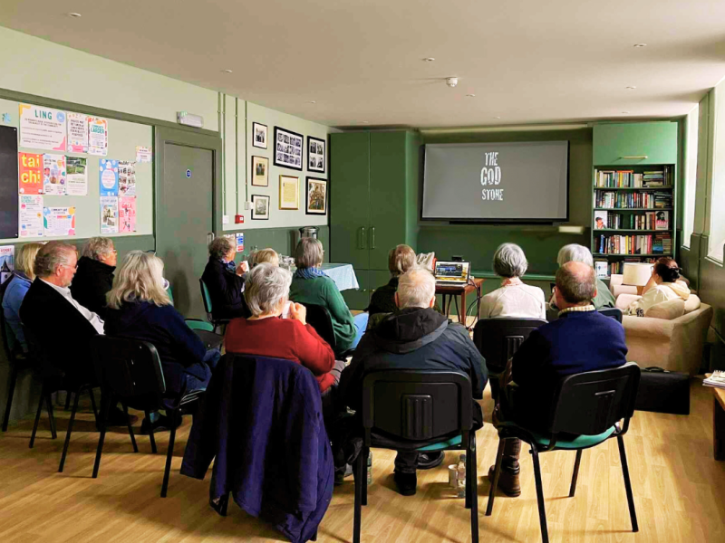 Lower Hall being used to watch a presentation