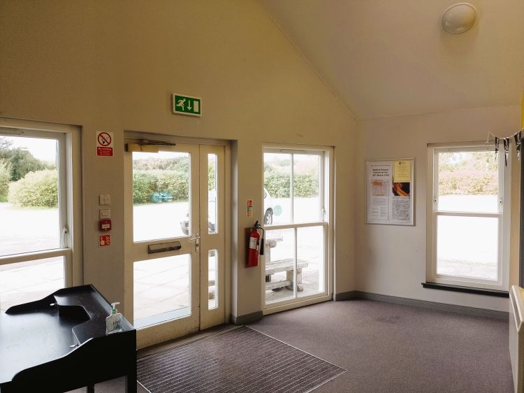 Reception and car park area