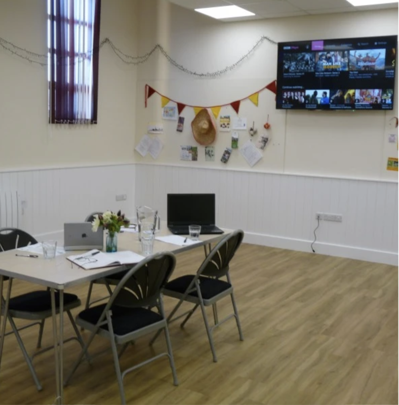 Main hall, showing screen