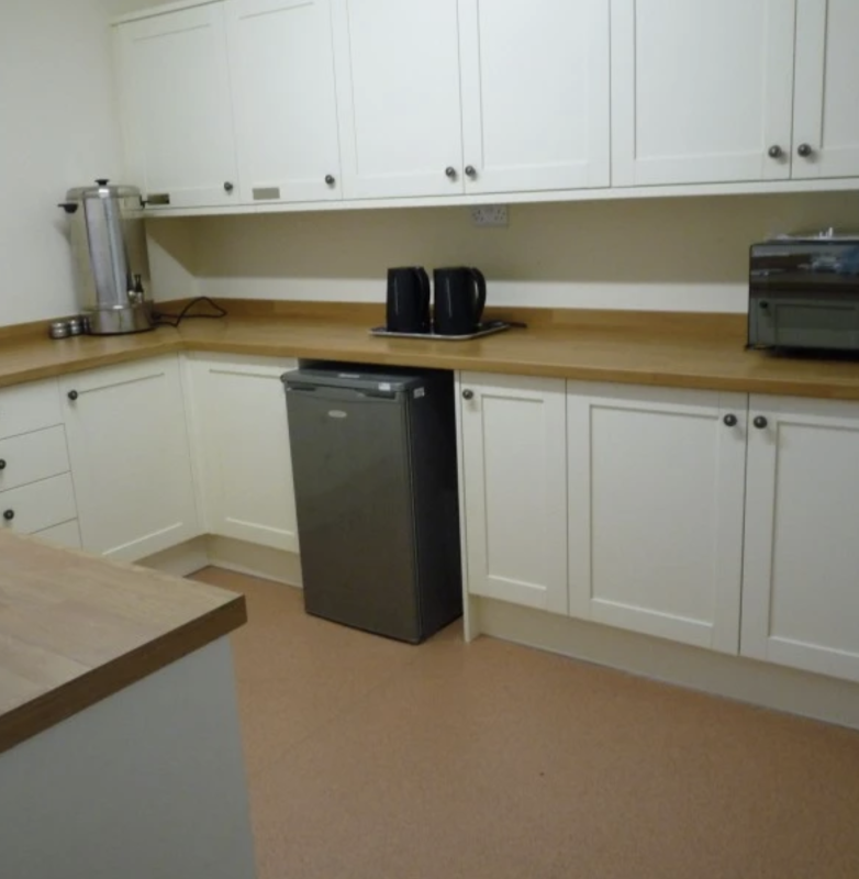 Kitchen showing microwave