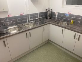 Kitchen with large range of appliances