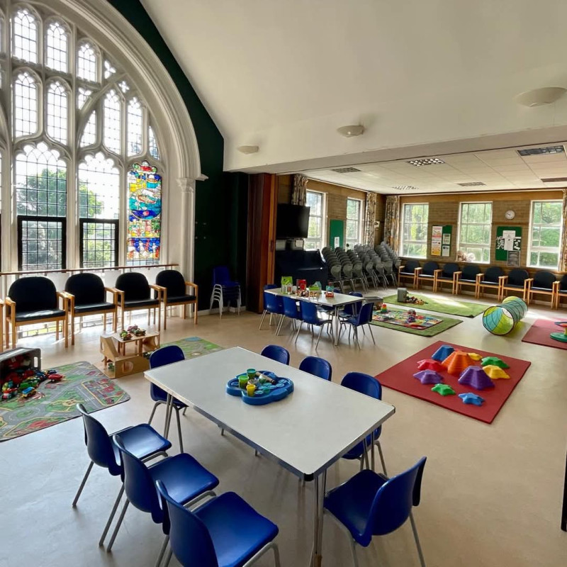 Gwinnell Room laid out for a baby and toddler group