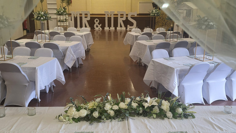 Wedding set up - facing towards stage area