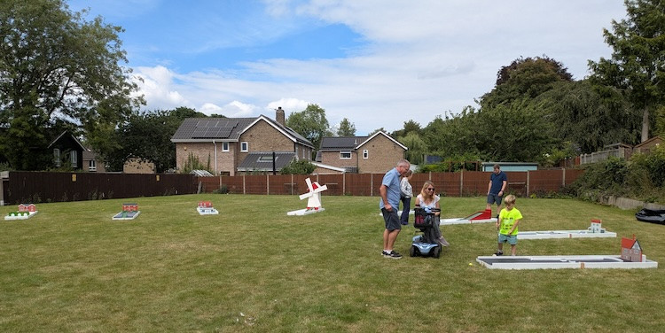 Crazy golf on the former bowling green